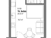 Parduodamas 1 Kambario Butas Su Erdviu - nuotraukos Nr. 8