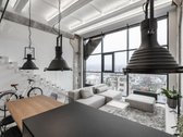 Išskirtinio interjero loftas su panorama į