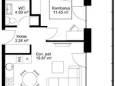Nuomojamas naujas 2 kambarių butas projekte - nuotraukos Nr. 15