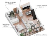 Išskirtinis butas su antresole ir iki 4,45 m