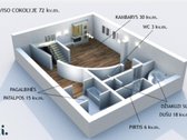 Parduodamas erdvus 4 kambarių butas per du - nuotraukos Nr. 14