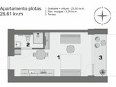 Parduodami 1 kambario 26,62 kv.m. - nuotraukos Nr. 2