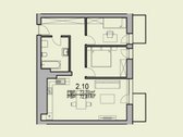 73,70 m² trijų kambarių butas su dviem - nuotraukos Nr. 2