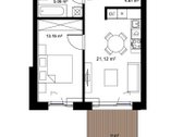 Paskutinis 2 kambarių butas su 9 m² terasa už - nuotraukos Nr. 20
