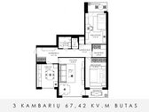 Parduodamas tvarkingas 3 kambarių (galima - nuotraukos Nr. 34