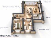 Parduodamas 89,49 m², labai erdvus 3 kambarių - nuotraukos Nr. 33