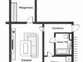 Parduodamas jaukus dviejų kambarių butas - nuotraukos Nr. 9